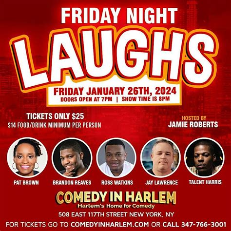 Friday Night Laughs Comedy In Harlem Comedy In Harlem New York January 26 2024