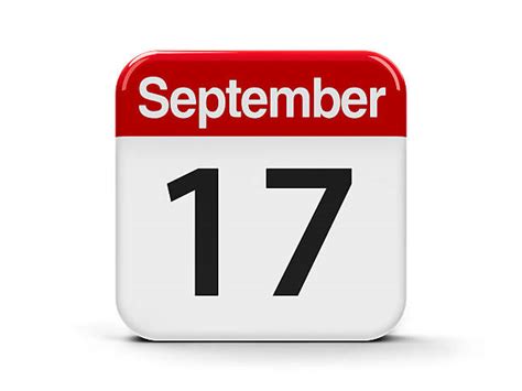 Number 17 September Calendar Calendar Date Stock Photos Pictures