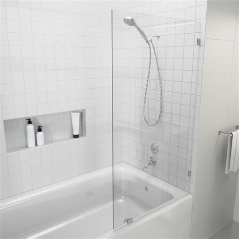 Shower and bathtub doors can't only close off areas of a bathroom. Bath Tub Frameless Stationary Glass Panel - Shower Doors ...