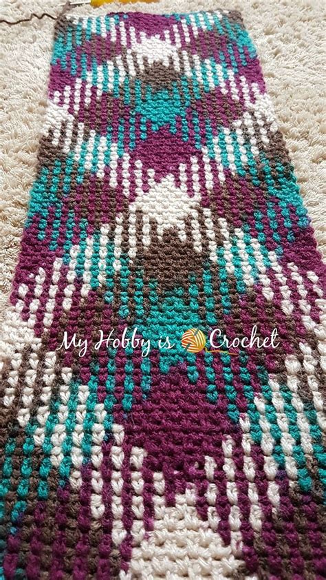 Argyle With A Twist Infinity Scarf Pooling Crochet Crochet Projects