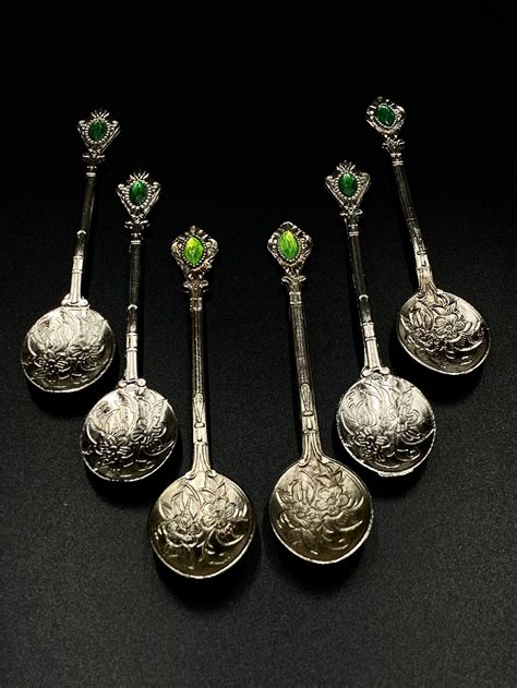 Set Of Silver Tea Spoon Turkish Ottoman Antique Style Etsy