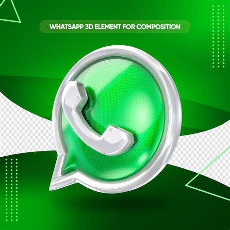 Whatsapp Icon 3d Render Para Composição Psd Premium