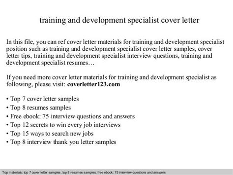 Cover Letter Of Training Specialist Covering Letter Example