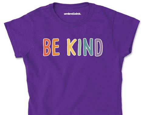 Colourful Be Kind Inspirational Womens T Shirts Kind Top Tee Etsy