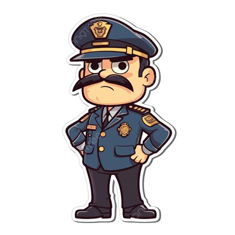 Cartoon Police Officer Sticker Vector Clipart Officer Officer Clipart