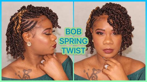 Bob Spring Twist Crochet Braids Bomb Twist Natural Hair Protective