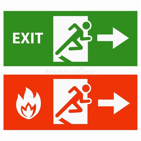 Emergency Fire Exit Door Stock Vector Illustration Of Guide 44844889