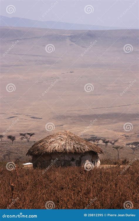Villaggio Del Masai In Ngorongoro Immagine Stock Immagine Di