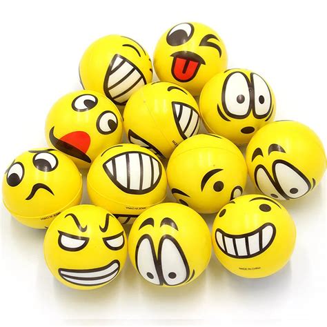 12pcslot Fun Emoji Face Squeeze Balls Modern Stress Ball Relax Emotional Hand Wrist Exercise