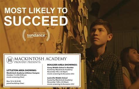 The Film MOST LIKELY TO SUCCEED Comes to Mackintosh Academy