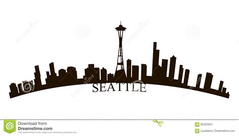 Isolated Seattle Skyline Stock Illustration Illustration Of Famous