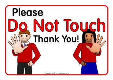 Expressions for showing them you want to help. Please Do Not Touch signs (SB3345) - SparkleBox