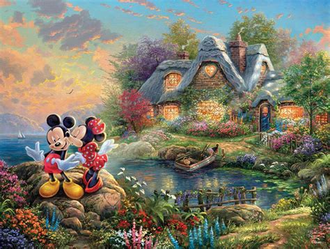 Thomas Kinkade Disney Mickey And Minnie 750 Piece