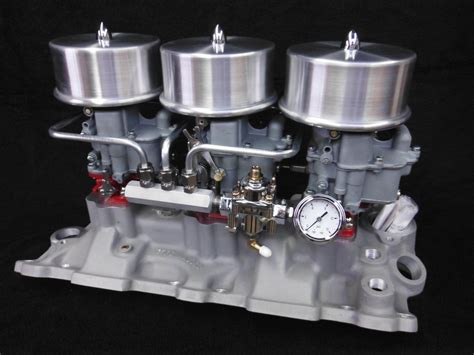Offenhauser Chevy Tri Power Intake Manifold Holley 94 Vintage Carbs 3x2