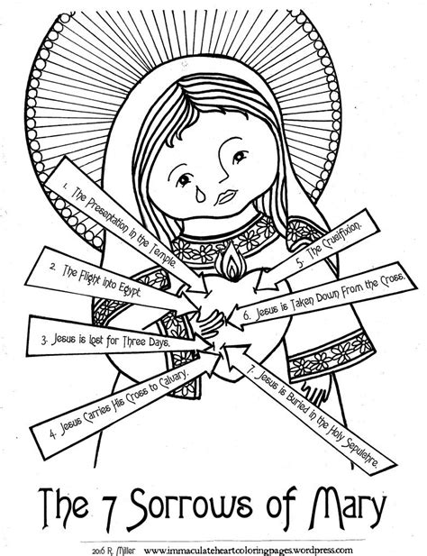Princess tiara crown coloringges colouring for kids with printable book. The Seven Sorrows of Mary Feast Day: September 15th ...