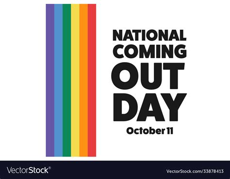 National Coming Out Day October 11 Holiday Vector Image