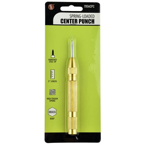 5 Spring Loaded Brass Window Punch With Knurled Handle Auto