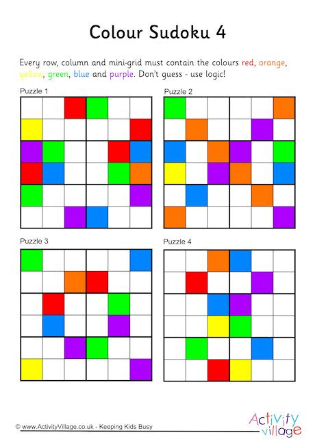 Color Sudoku Printable Atilaweather
