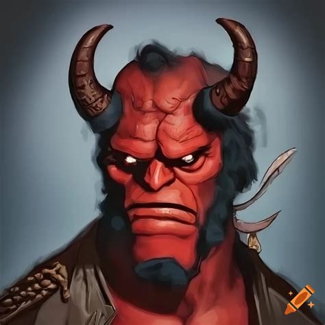 Warlock Character With Horns Inspired By Hellboy In A Dungeons And