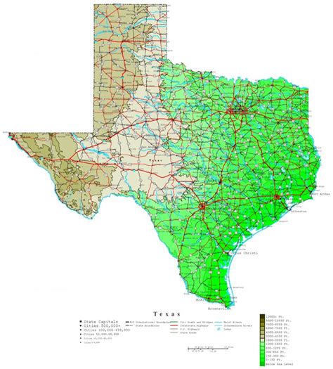 Texas Elevation Map Topographical Map Of Texas Hill Country