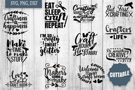 Crafty Svg Bundle Crafters Cut Files Craft Svg Quotes 214564