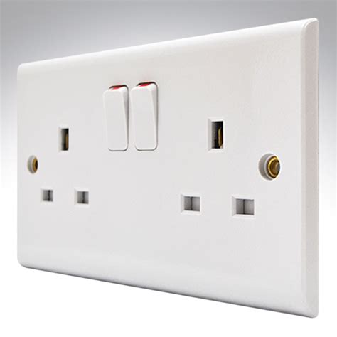 13a Switched Socket 2 Gang Bs 1363 Supplied With Single Earth Single