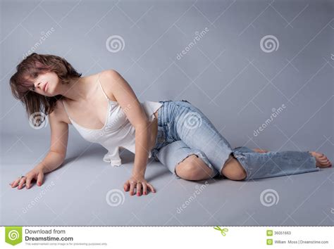 In Ripped Clothing Stock Image Image Of Gorgeous Model 36051663