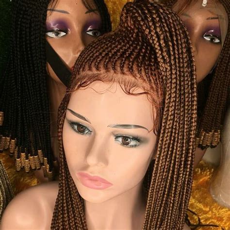 Braided Lace Wig Cornrow Ghana Weaving Wig Etsy Braided Hairstyles Brazilian Straight Hair