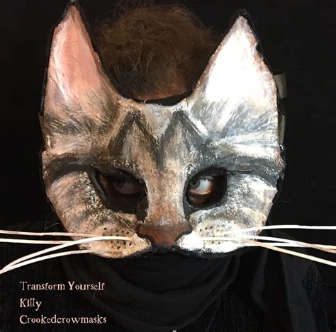 Kitty Mask Cat Mask Papier Mâché Animal Masquerade Mask Etsy Animal