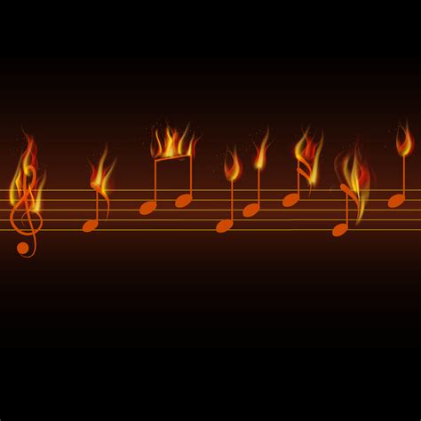 Fuego Quema Notas Musicales Sobre Fondo Negro 5901356 Vector En Vecteezy