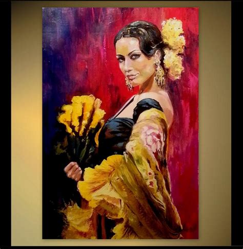 Custom Portrait Original Oil Painting Flamenco Dancer With A Custom