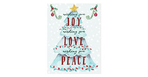 Christmas Joy Love And Peace Postcard