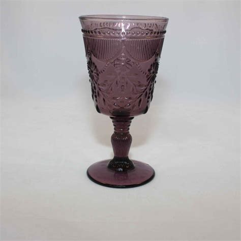 Water Goblet Pressed Glass 12 Oz Amethyst Perfect Party Event Rentals