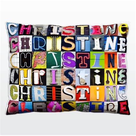 Personalized Pillow Featuring Christine In Photos Of Sign Etsy