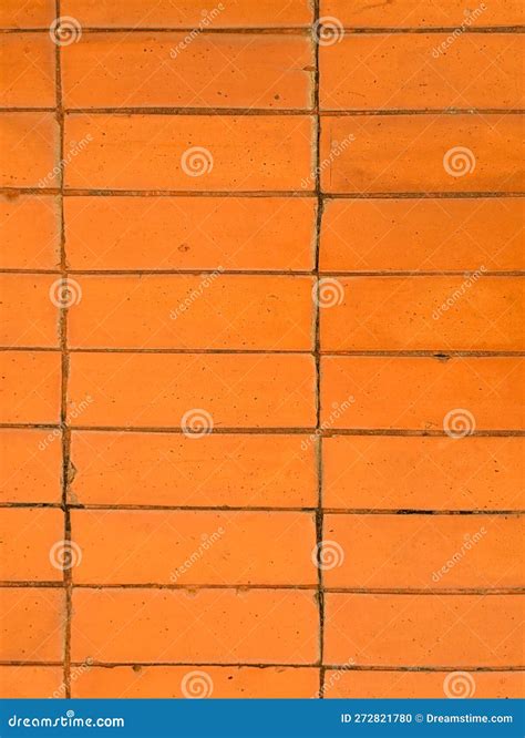 A Close Up Of Orange Brick Tile Textured Background Stock Photo Image