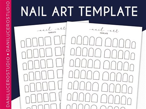Nail Art Template Printable Nail Art Template Stamping Etsy