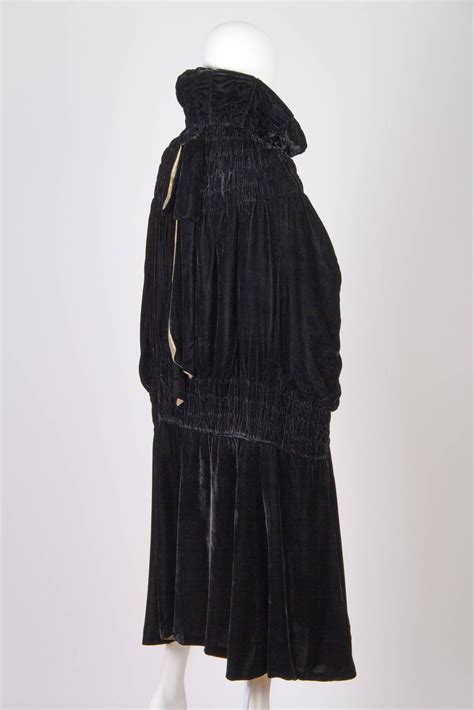 S Black Silk Velvet Cape Lined In Champagne Silver Lam For Sale At