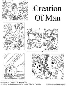 creation  man coloring pages crafting  word  god
