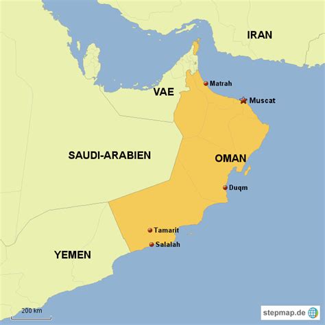 Stepmap Sultanate Of Oman Landkarte Für Oman