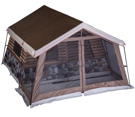 The screened room provides a space that is safe from insects. Log Cabin Tent - Total Survival