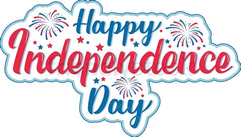 Happy Independence Day Sign Cartoon Vector Clipart Friendlystock