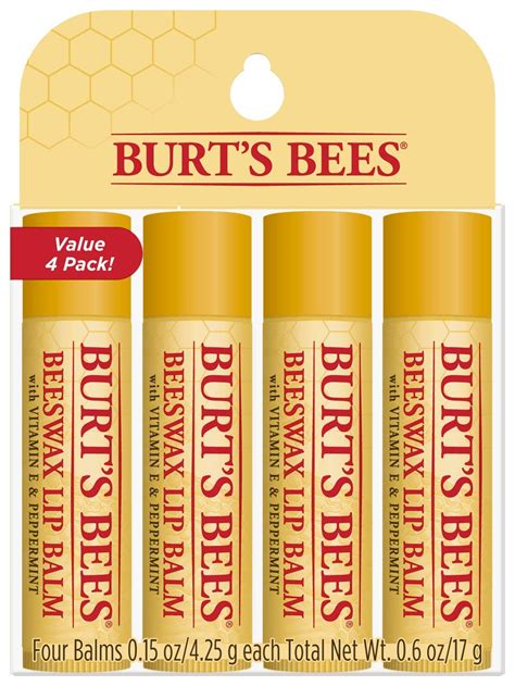Amazon Lowest Price 4 Pack Burts Bees 100 Natural Moisturizing Lip Balm