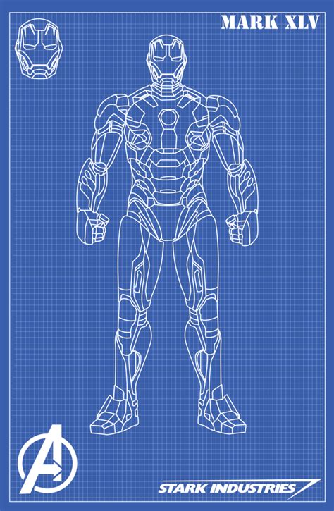 Iron Man Mark XLV Blueprints By Nickgonzales7 Deviantart Com On