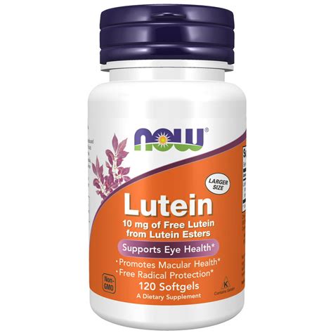 Now Supplements Lutein 10 Mg With 10 Mg Of Free Lutein From Lutein