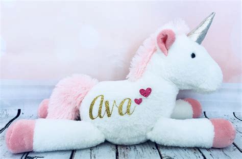 Personalized Unicorn Plush For Baby Girl Unicorn Stuffed Etsy