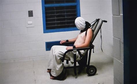 Australia Prison Guards Taped Strapping Half Naked Hooded Babe To Chair