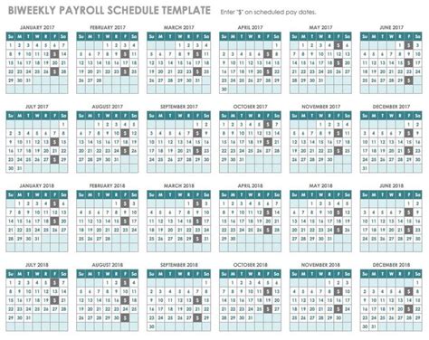 Biweekly Payroll Schedule Template Payroll Calendar Schedule