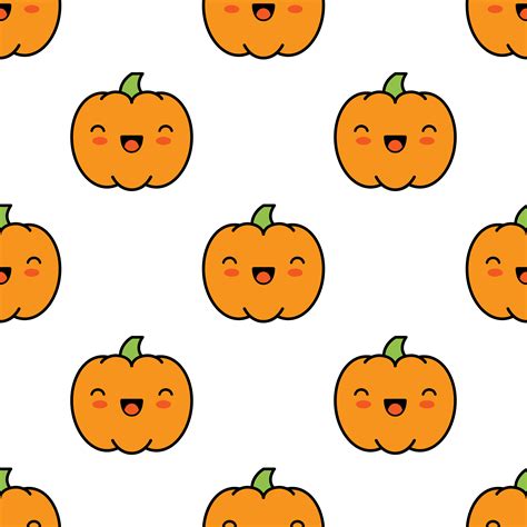 Seamless Halloween Pattern With Pumpkins On White Background 418654