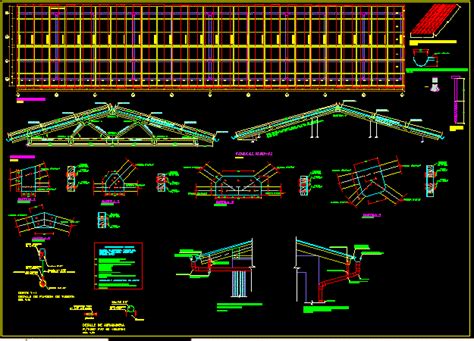 Planos De Cubiertas En Dwg Autocad Cubiertas Estructuras Detalles Constructivos En Planospara