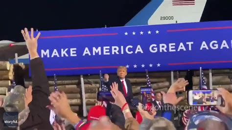 Trump Throws Hats Into Crowd At Duluth Rally Day Before Positive Covid